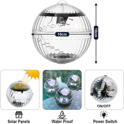 Solar-Powered LED Floating Pool Light